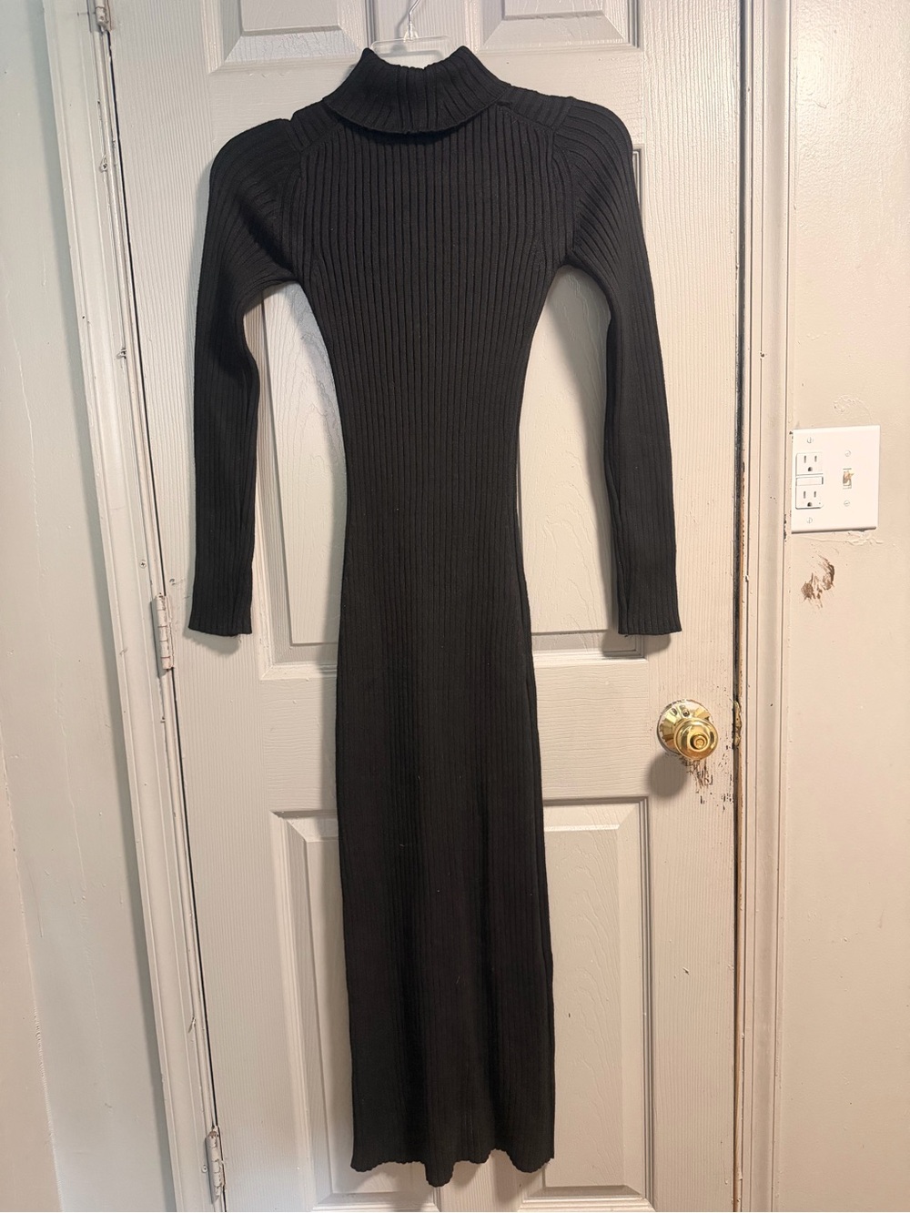 Primark Black Ribbed Maxi Turtleneck Dress